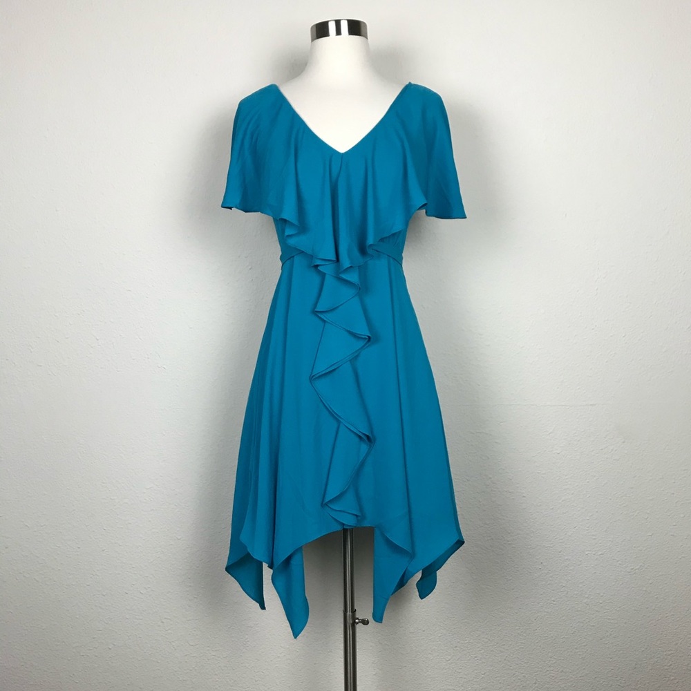 MAX AND CLEO Caribbean Blue Sleeveless Dress Sz 0